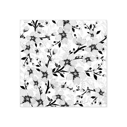 Roze bloemen rubberstempel (Afrduk)