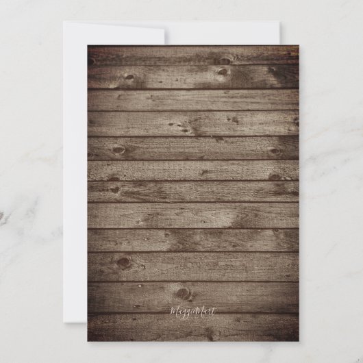 Roze Bloemen Rustiek Baby shower Kaart (Achterkant)