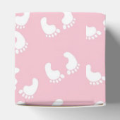 Roze Bloemen Rustiek Hout Dank u Cupcake Box Bedankdoosjes (Bovenkant)