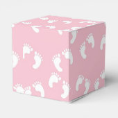Roze Bloemen Rustiek Hout Dank u Cupcake Box Bedankdoosjes (Achterkant)