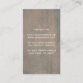 Roze Bloemen Rustiek Hout Kant String Lichten Visitekaartje (Achterkant)