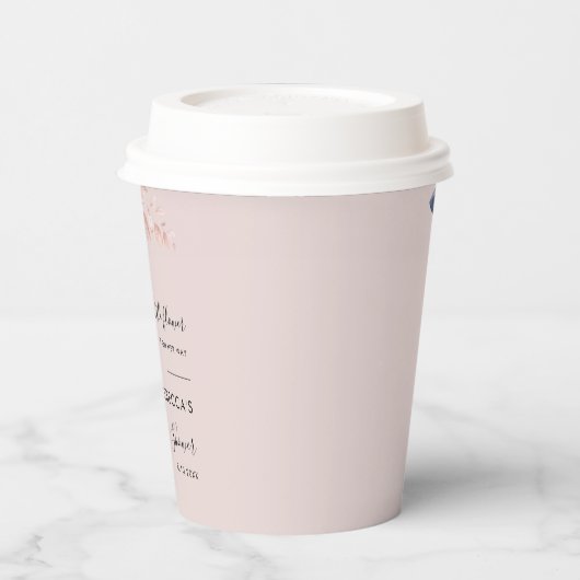 Roze Bloemen Rustiek Modern Baby shower Papieren Bekers (Links)