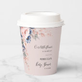 Roze Bloemen Rustiek Modern Baby shower Papieren Bekers (Voorkant)