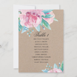 Roze bloemen. Rustieke bloemenbruiloft zitgrafiek Kaart