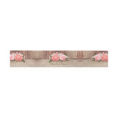 Roze Bloemen Rustieke Burlap en Barn Wood Country Uitnodigingen Wikkel (Vlak)