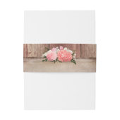 Roze Bloemen Rustieke Burlap en Barn Wood Country Uitnodigingen Wikkel (Achterkant Voorbeeld)