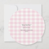 Roze Bloemen Rustieke Gingham Plaid Vakantie Foto Feestdagenkaart (Achterkant)