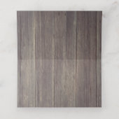 Roze Bloemen Rustieke Houten Bruiloft Plaatskaartje (Binnenkant ongevouwen)