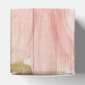 Roze Bloemen Rustieke Houten Cupcake Doos Bedankdoosjes (Bovenkant)