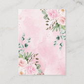 Roze Bloemen Safari Oerwoud Baby Meisje Luier Raff Informatiekaartje (Achterkant)