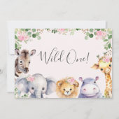 Roze Bloemen Safari Wild Een Verjaardag Kaart (Achterkant)