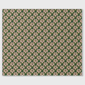 Roze Bloemen Sage Groene bladeren patroon Cadeaupapier (Vlak)