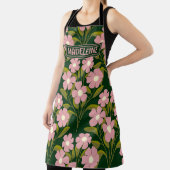 Roze Bloemen Sage Groene bladeren patroon Schort (Insitu)