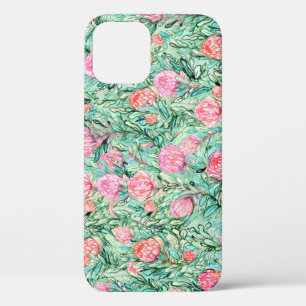 Roze bloemen, salie groen, naadloos. Case-Mate iPhone case