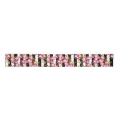Roze bloemen satijnen lint (Voorkant)
