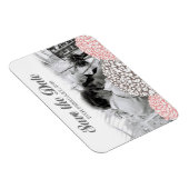  Roze Bloemen Save the Date Flexible Magnet Magneet (Rechterzijde)