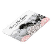  Roze Bloemen Save the Date Flexible Magnet Magneet (Linkerzijde)