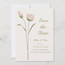 Roze Bloemen Save the Date Kaart