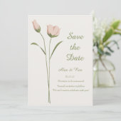 Roze Bloemen Save the Date Kaart (Staand voorkant)