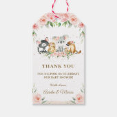 Roze Bloemen Schattige Australisch Dieren Baby sho Cadeaulabel (Voorkant)