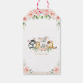 Roze Bloemen Schattige Australisch Dieren Baby sho Cadeaulabel (Achterkant)