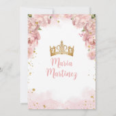 Roze bloemen Schattige Niña Presentación de Tres A Kaart (Achterkant)