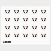 Roze Bloemen Schattige Panda Verjaardagsfeestje Fa Ronde Sticker (Vel)