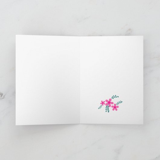 Roze Bloemen Schattigee Mama, Oma Moederdag Kaart (Binnen)