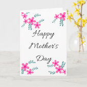 Roze Bloemen Schattigee Mama, Oma Moederdag Kaart (Gele Bloem)