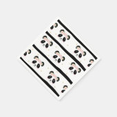 Roze Bloemen Schattigee Panda Verjaardag Baby Part Servet (Hoek)