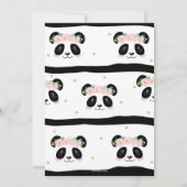 Roze Bloemen Schattigee Panda Verjaardag Dank u ka Kaart (Achterkant)