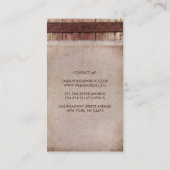 Roze bloemen schuur | Hout en  Burlap Shabby Visitekaartje (Achterkant)