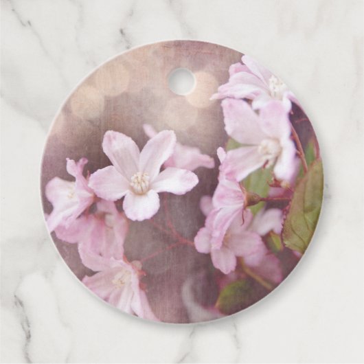 Roze Bloemen Scrapbook Verfraaiing Bedankjes Labels (Voorkant)