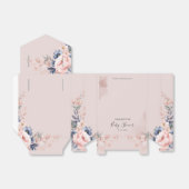 Roze Bloemen Script Modern Baby shower Bedankdoosjes (Uitgevouwen)