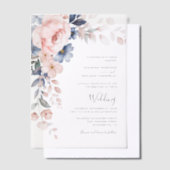 Roze Bloemen Script Waterverf bruiloft Vellum Uitnodigingen (Offset)
