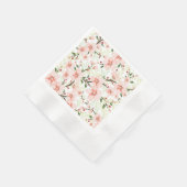 Roze bloemen servet (Hoek)
