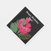 Roze bloemen servet (Hoek)