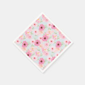 Roze bloemen servet (Hoek)