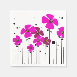 Roze bloemen servet
