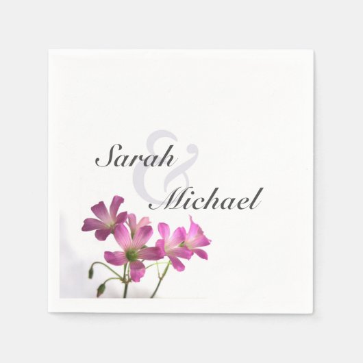 Roze Bloemen Servetten (Voorkant)