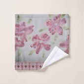 Roze Bloemen Shabby Chic Watercolor Bad Handdoek (Wasdoekje)