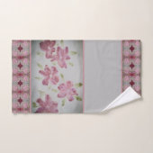 Roze Bloemen Shabby Chic Watercolor Bad Handdoek (Handdoek)