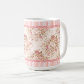 Roze Bloemen Shabby Rozen Mok (Voorkant rechts)