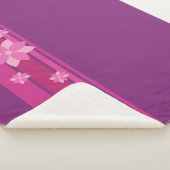 Roze bloemen sherpa deken (3/4)