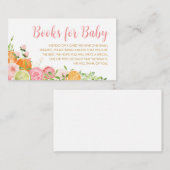 Roze Bloemen Sinaasappel Citrus Boeken voor Baby Informatiekaartje (Voorkant / Achterkant)