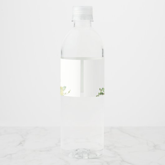 Roze Bloemen Sinaasappel Citrus Waterfles Etiket (Achterkant)