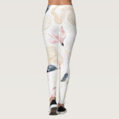 Roze bloemen slangenpatroon leggings (Achterkant)