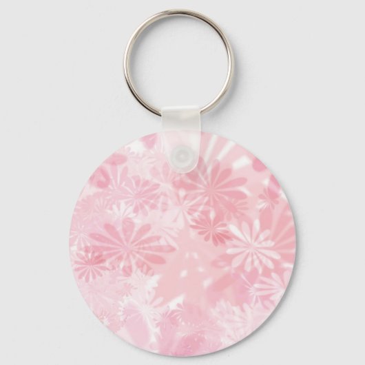 Roze bloemen sleutelhanger (Voorkant)