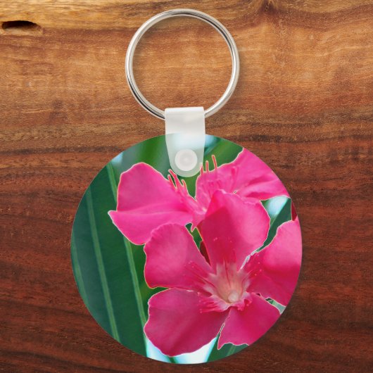 Roze bloemen sleutelhanger (Voorkant)