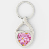 Roze Bloemen Sleutelhanger (Voorkant)